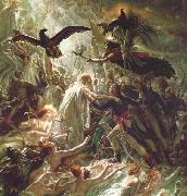 Girodet-Trioson, Anne-Louis Ossian receiving the Ghosts of the French Heroes oil on canvas